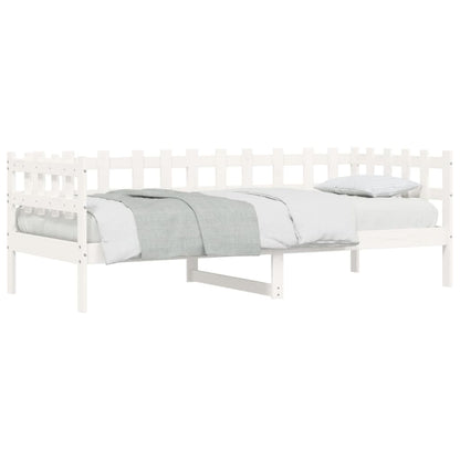 Sofá-cama 90x190 cm madeira de pinho maciça branco