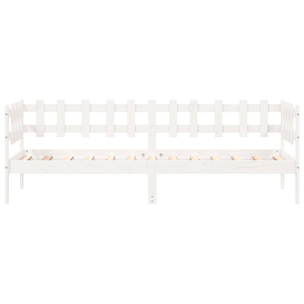 Sofá-cama 90x190 cm madeira de pinho maciça branco