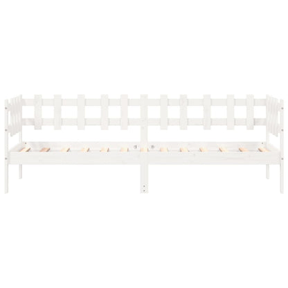 Sofá-cama 90x190 cm madeira de pinho maciça branco