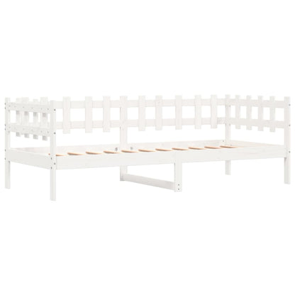 Sofá-cama 90x190 cm madeira de pinho maciça branco