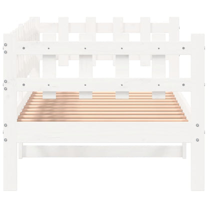 Sofá-cama 90x190 cm madeira de pinho maciça branco