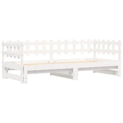 Sofá-cama de puxar 2x(80x200) cm pinho maciço branco