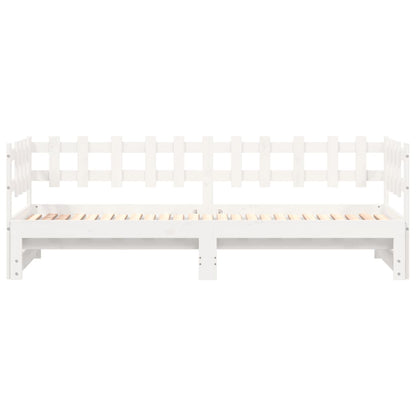 Sofá-cama de puxar 2x(80x200) cm pinho maciço branco