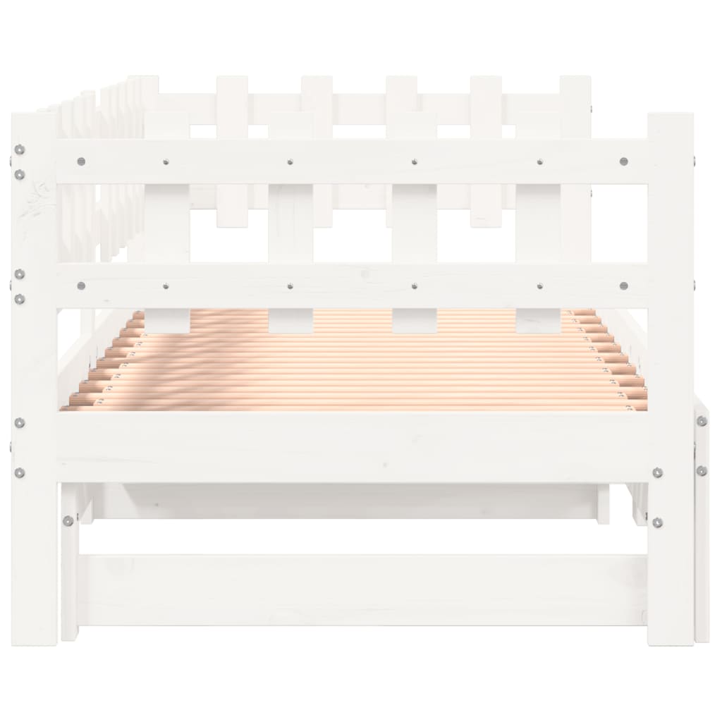 Sofá-cama de puxar 2x(80x200) cm pinho maciço branco