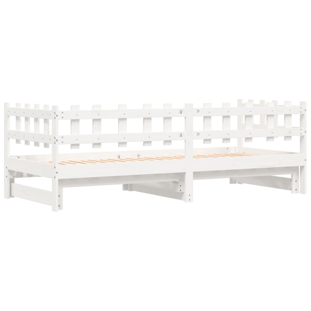 Sofá-cama de puxar 2x(80x200) cm pinho maciço branco