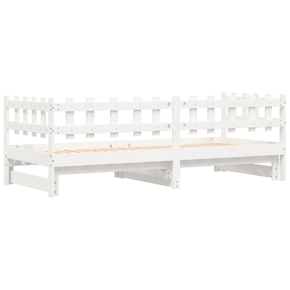 Sofá-cama de puxar 2x(80x200) cm pinho maciço branco