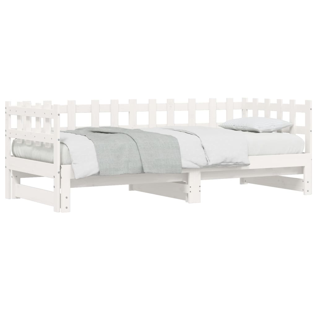 Sofá-cama de puxar 2x(90x200) cm pinho maciço branco