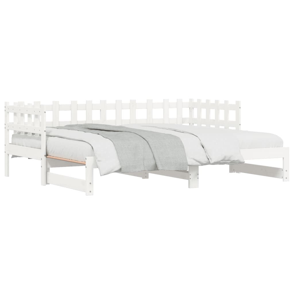 Sofá-cama de puxar 2x(90x200) cm pinho maciço branco