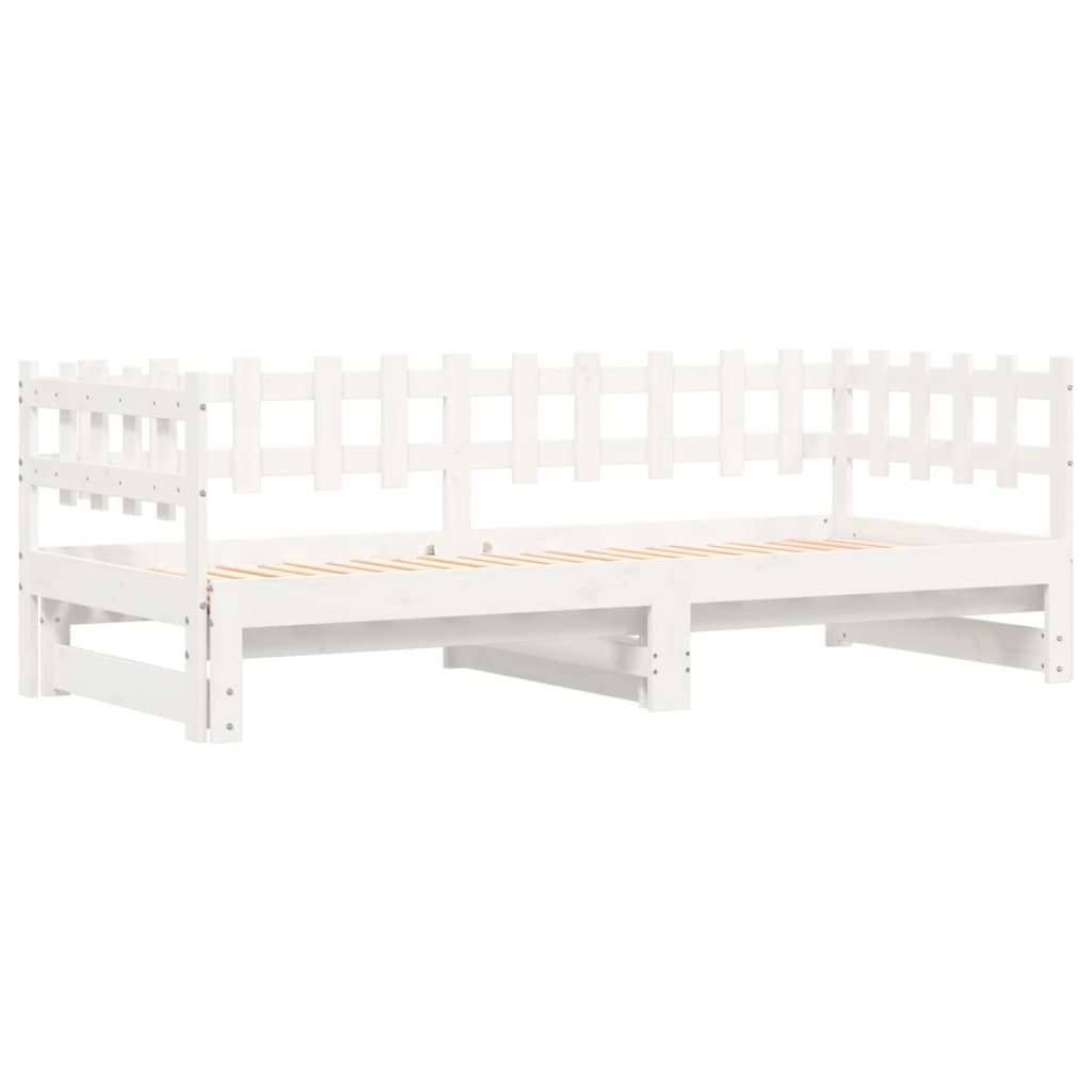 Sofá-cama de puxar 2x(90x200) cm pinho maciço branco