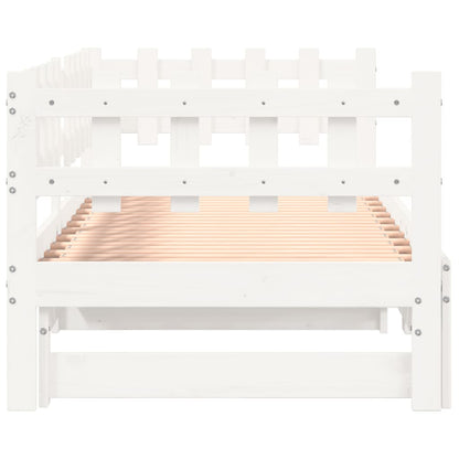 Sofá-cama de puxar 2x(90x200) cm pinho maciço branco