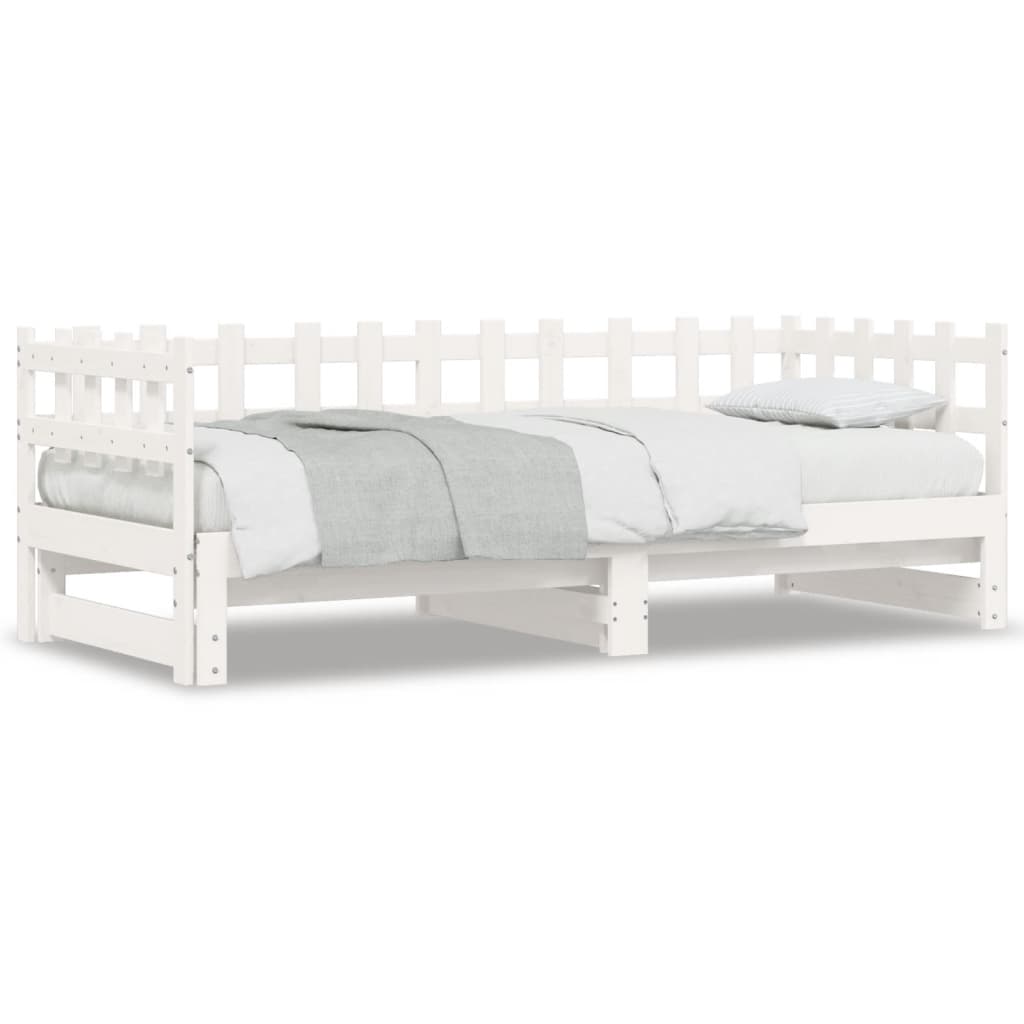 Sofá-cama de puxar 2x(90x200) cm pinho maciço branco