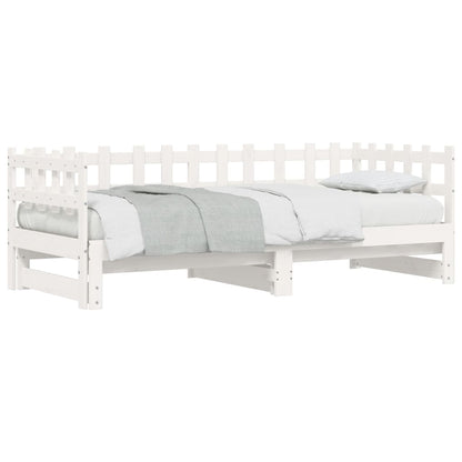 Estrutura sofá-cama de puxar 2x(90x190) cm pinho maciço branco