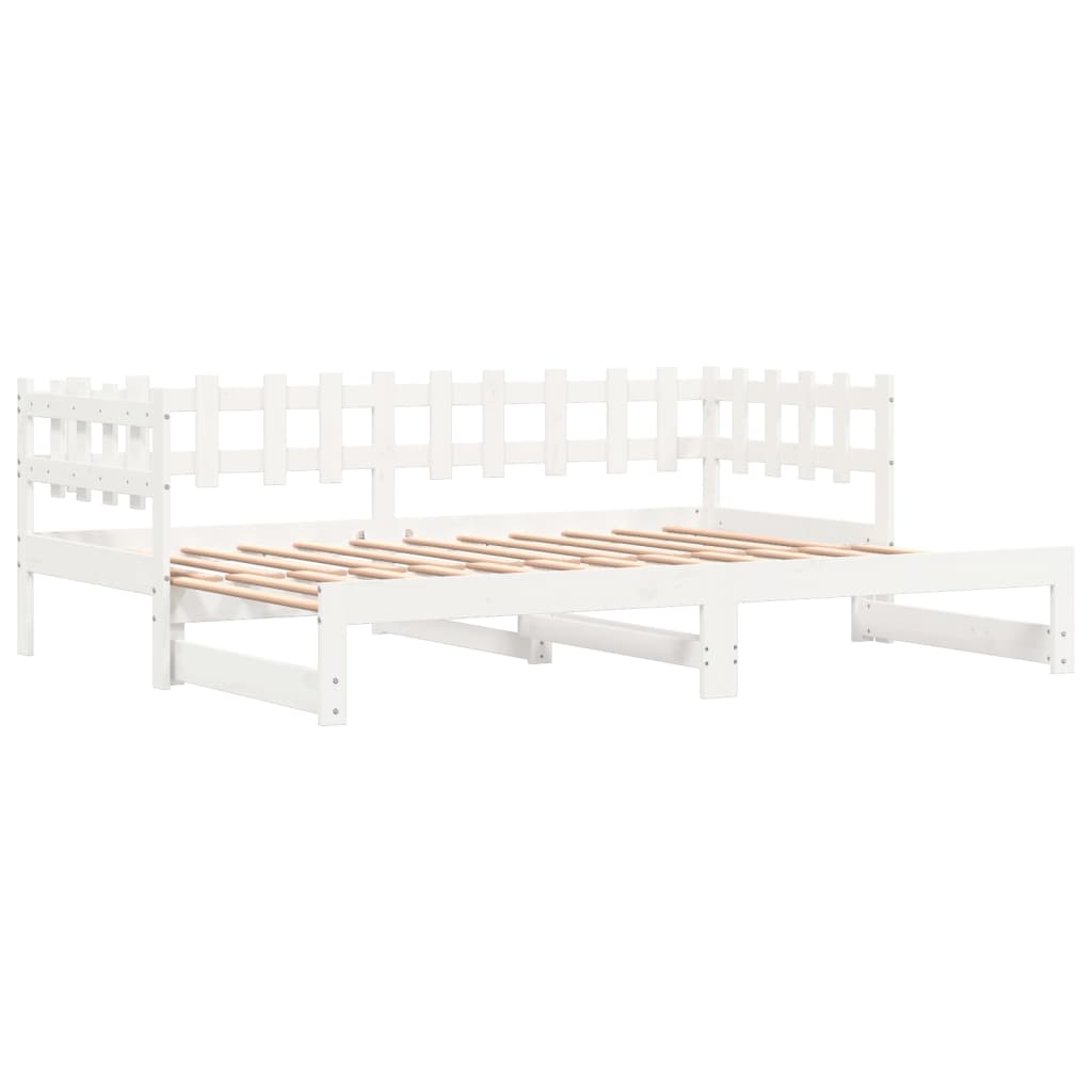 Estrutura sofá-cama de puxar 2x(90x190) cm pinho maciço branco