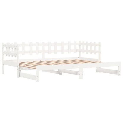 Estrutura sofá-cama de puxar 2x(90x190) cm pinho maciço branco