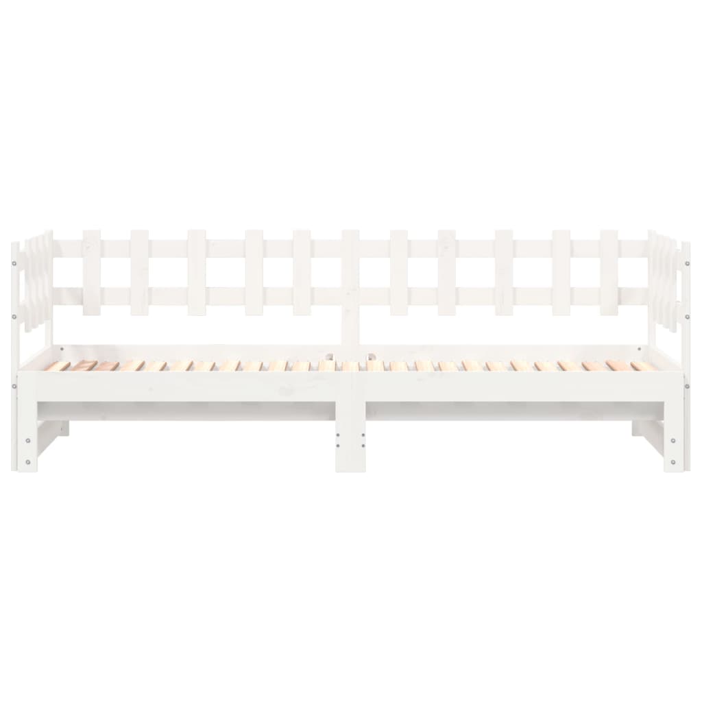 Estrutura sofá-cama de puxar 2x(90x190) cm pinho maciço branco