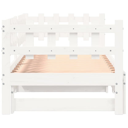 Estrutura sofá-cama de puxar 2x(90x190) cm pinho maciço branco