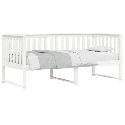 Sofá-cama 90x190 cm madeira de pinho maciça branco