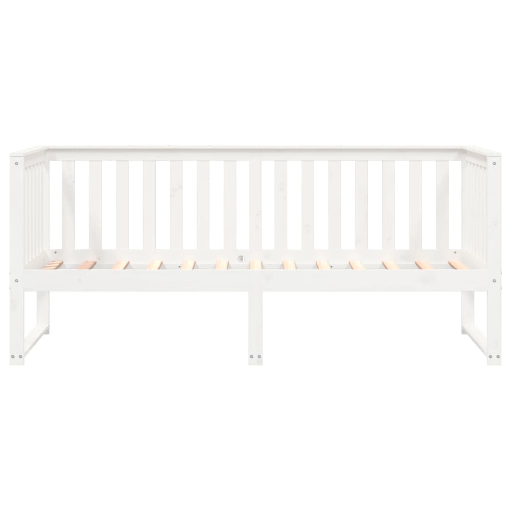 Sofá-cama 90x190 cm madeira de pinho maciça branco