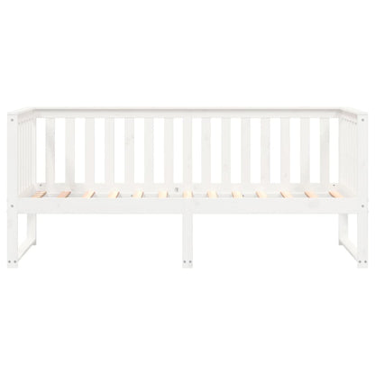 Sofá-cama 90x190 cm madeira de pinho maciça branco