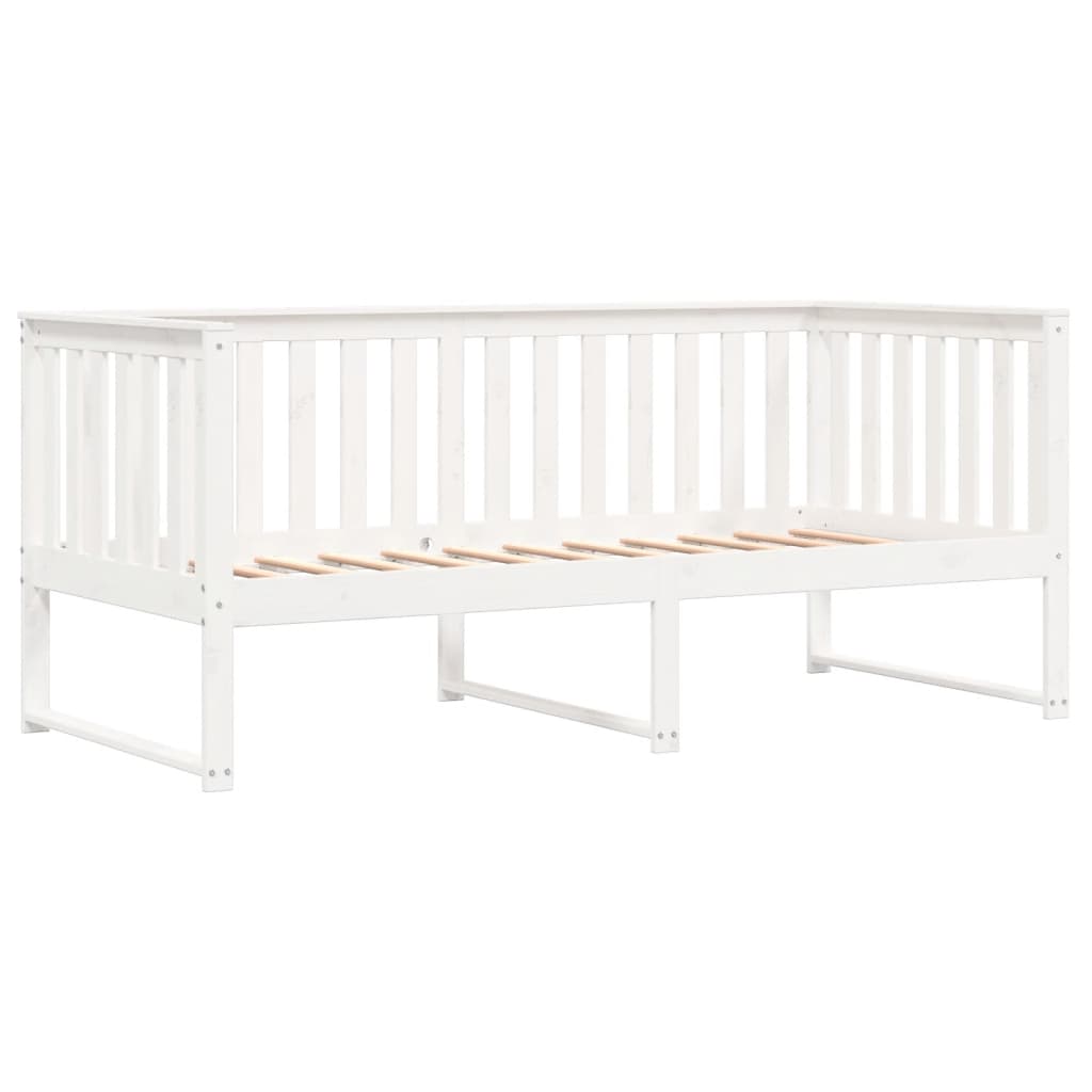 Sofá-cama 90x190 cm madeira de pinho maciça branco