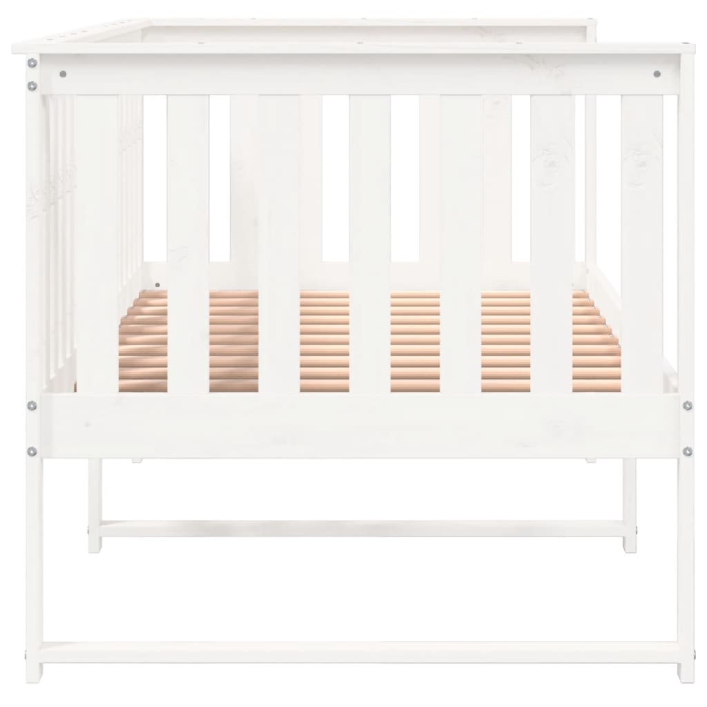 Sofá-cama 90x190 cm madeira de pinho maciça branco