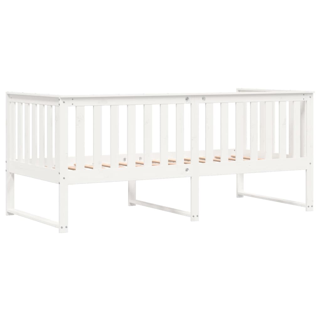 Sofá-cama 90x190 cm madeira de pinho maciça branco