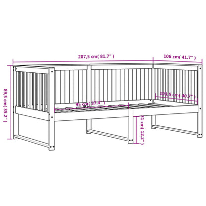 Sofá-cama 100x200 cm madeira de pinho maciça branco