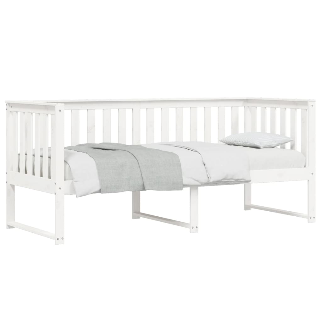 Sofá-cama 75x190 cm madeira de pinho maciça branco