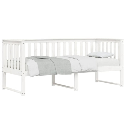 Sofá-cama 75x190 cm madeira de pinho maciça branco