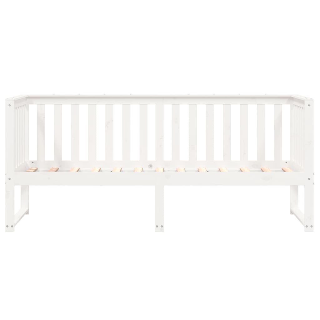 Sofá-cama 75x190 cm madeira de pinho maciça branco