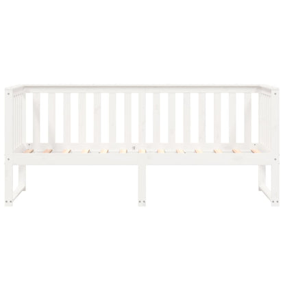 Sofá-cama 75x190 cm madeira de pinho maciça branco