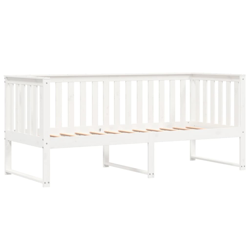 Sofá-cama 75x190 cm madeira de pinho maciça branco