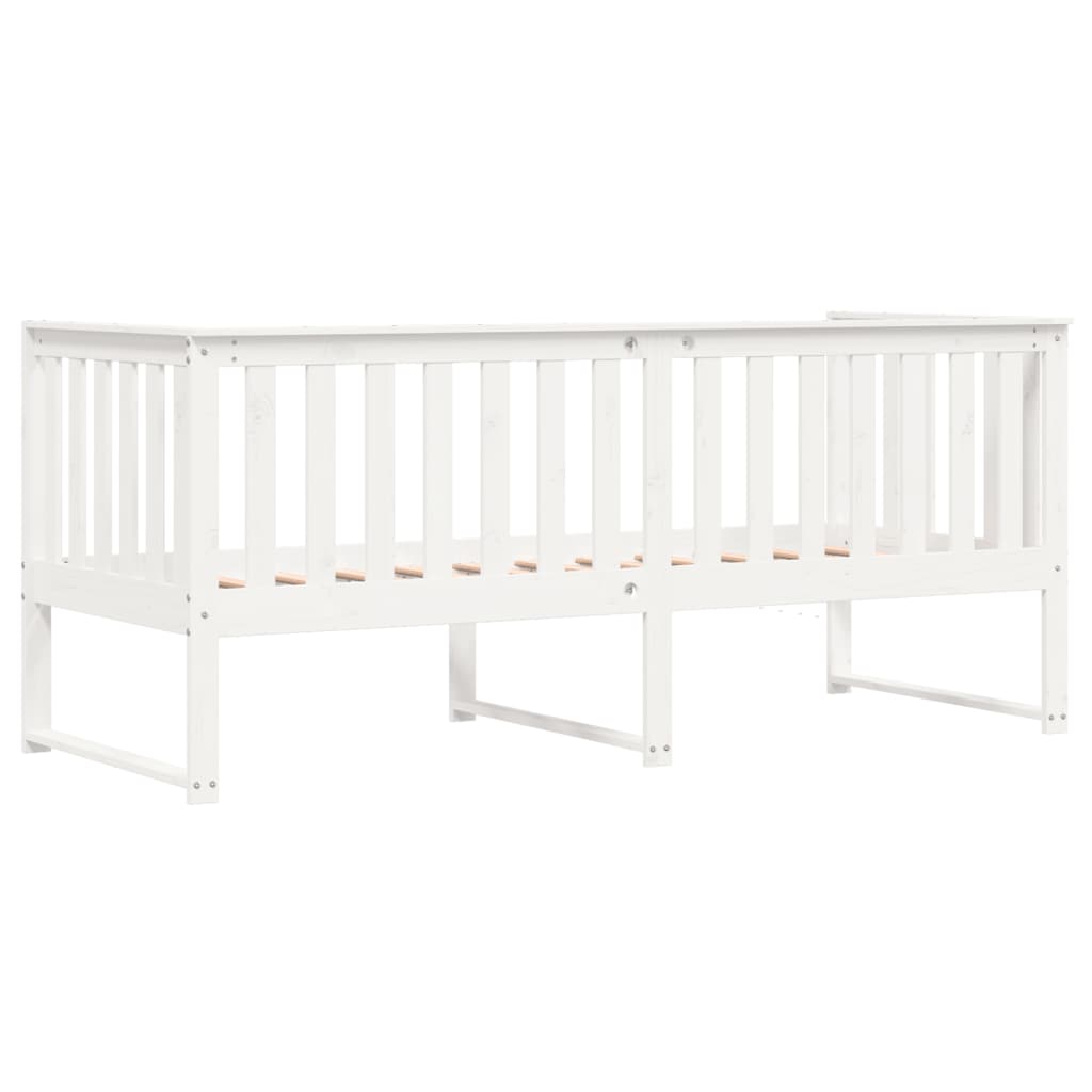 Sofá-cama 75x190 cm madeira de pinho maciça branco