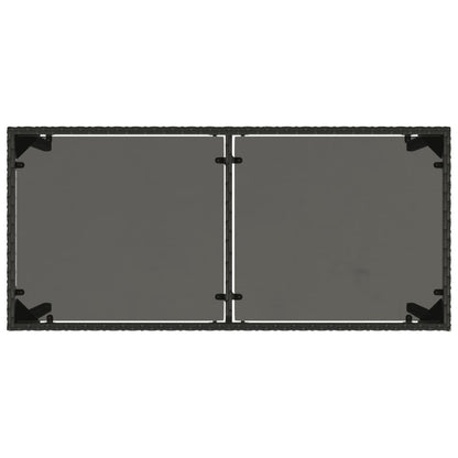 Mesa de jardim com tampo de vidro 115x54x74 cm vime PE preto