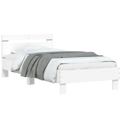 Estrutura cama c/ cabeceira 100x200 cm derivados madeira branco