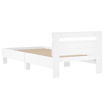 Estrutura cama c/ cabeceira 100x200 cm derivados madeira branco