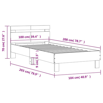 Estrutura cama c/ cabeceira 100x200 cm derivados madeira branco