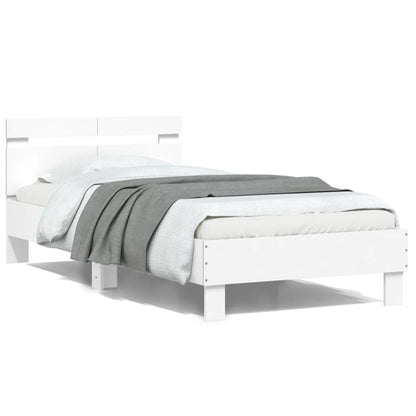 Estrutura cama c/ cabeceira 100x200 cm derivados madeira branco