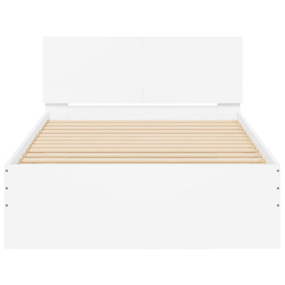 Estrutura de cama com cabeceira e luzes LED 100x200 cm branco