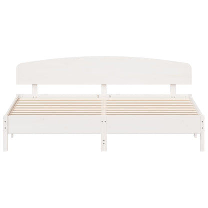 Estrutura de cama com cabeceira 180x200cm pinho maciço branco