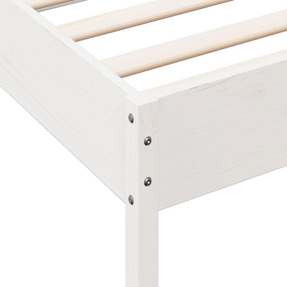 Estrutura de cama com cabeceira 100x200cm pinho maciço branco