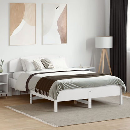 Estrutura cama c/ cabeceira 135x190 cm pinho maciço branco