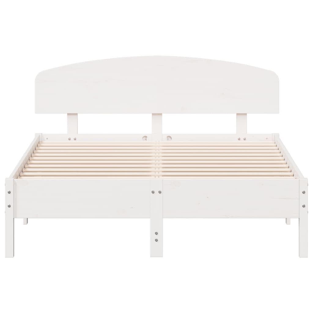 Estrutura cama c/ cabeceira 135x190 cm pinho maciço branco