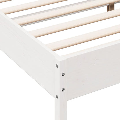 Estrutura cama c/ cabeceira 135x190 cm pinho maciço branco