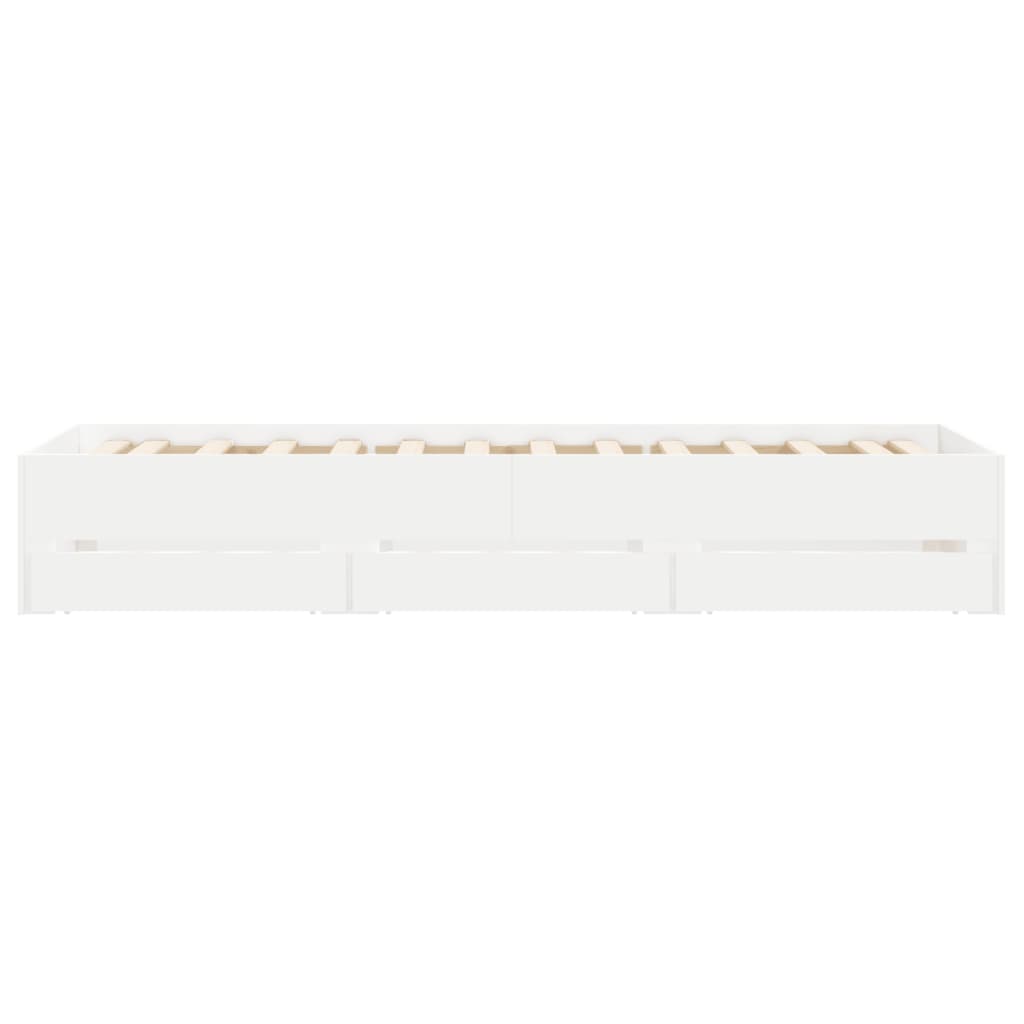 Estrutura de cama c/ gavetas 100x200cm derivados madeira branco