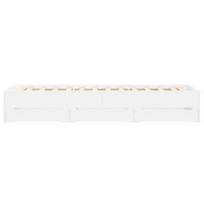 Estrutura de cama c/ gavetas 100x200cm derivados madeira branco