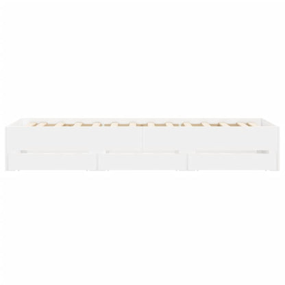 Estrutura de cama c/ gavetas 90x200 cm derivados madeira branco