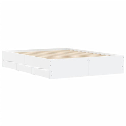 Estrutura de cama c/ gavetas 140x190cm derivados madeira branco