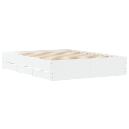 Estrutura de cama c/ gavetas 140x190cm derivados madeira branco