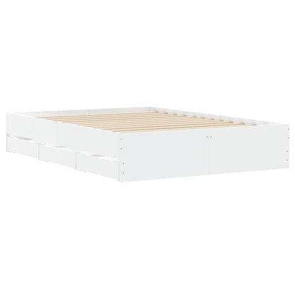 Estrutura de cama c/ gavetas 135x190cm derivados madeira branco